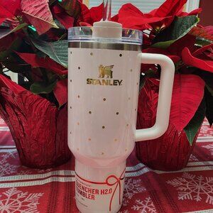 Stanley Holiday/Christmas Tumbler 40 oz, Frost Polka Dot, New, Read Desc, 2025